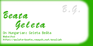 beata geleta business card